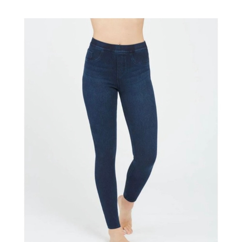 Spanx Legging Women Small Petite Jean is Ankle Skinny Blue Dark
Wash Mid Rise